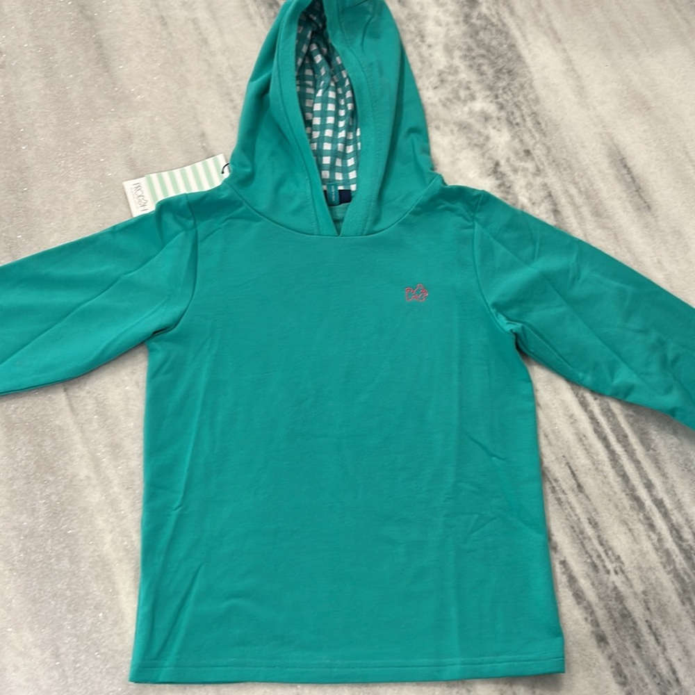 NWT PRODOH Spinnerbait Sweatshirt Pullover Hoodie Girls sz Small 8/10 Teal - Picture 2 of 8